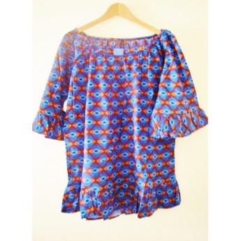 Tunique wax bleu foncé