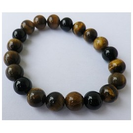 Bracelet oeil de tigre & tourmaline noire