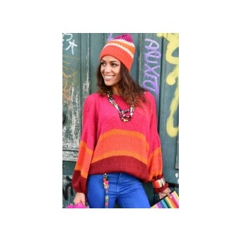 Pull oversize rouge