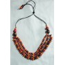 Collier bois  orange